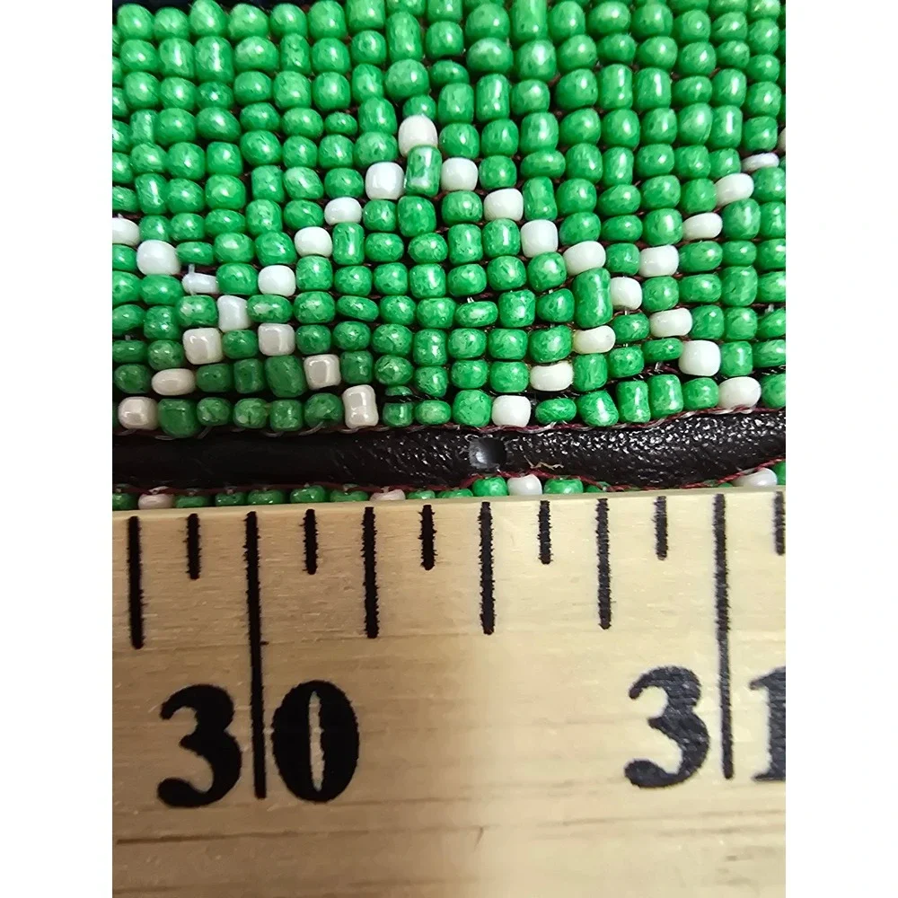 Rag Beaded Belt Green Pink‎ Red Geometric Pattern Statement Buckle New XS-S